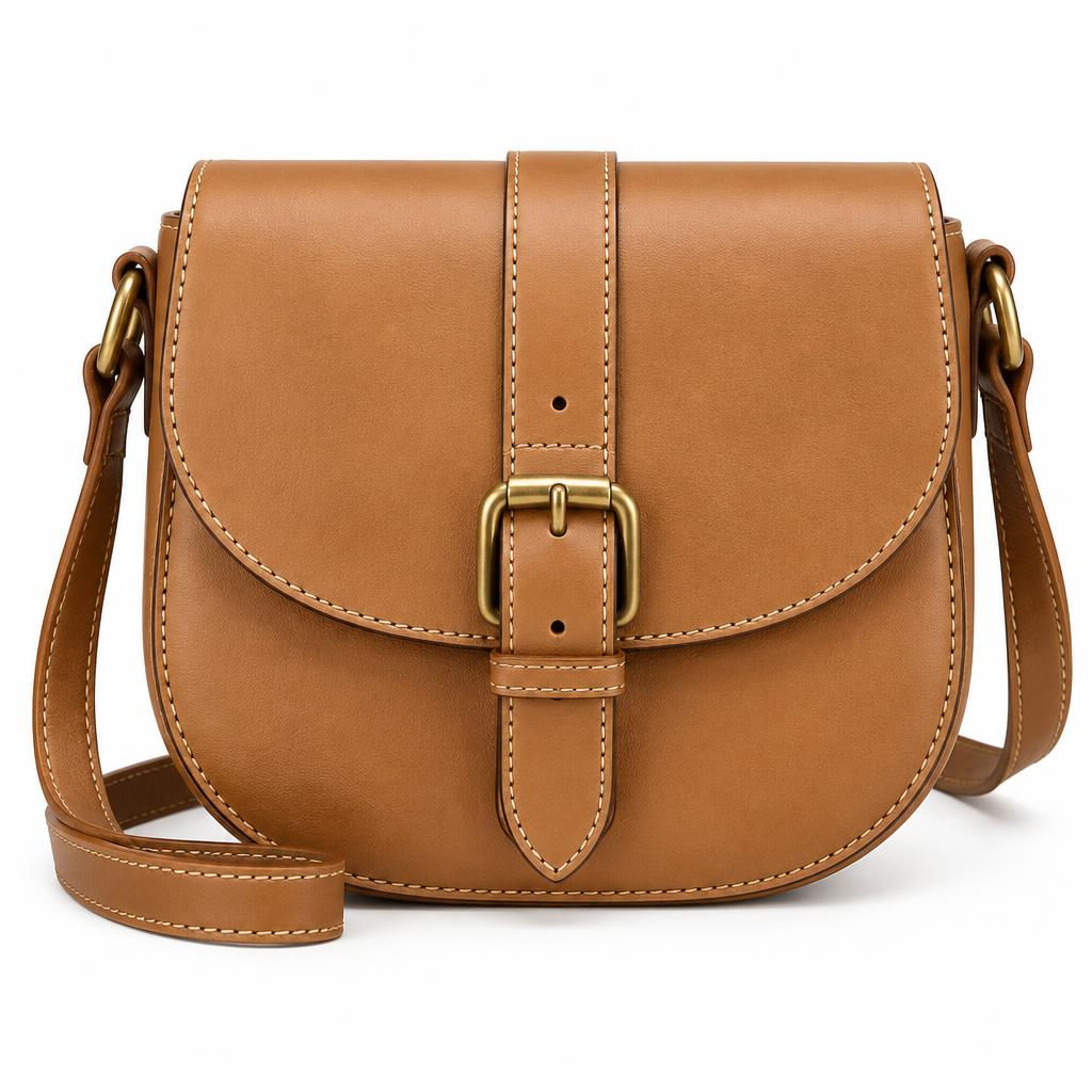 Leather Saddle Bag — Tan