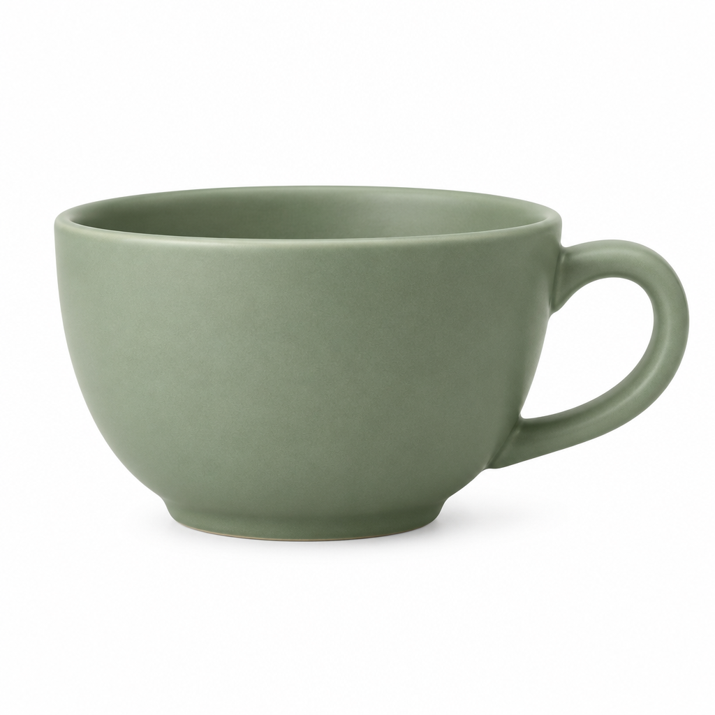 Wide Cappuccino Cup — Sage