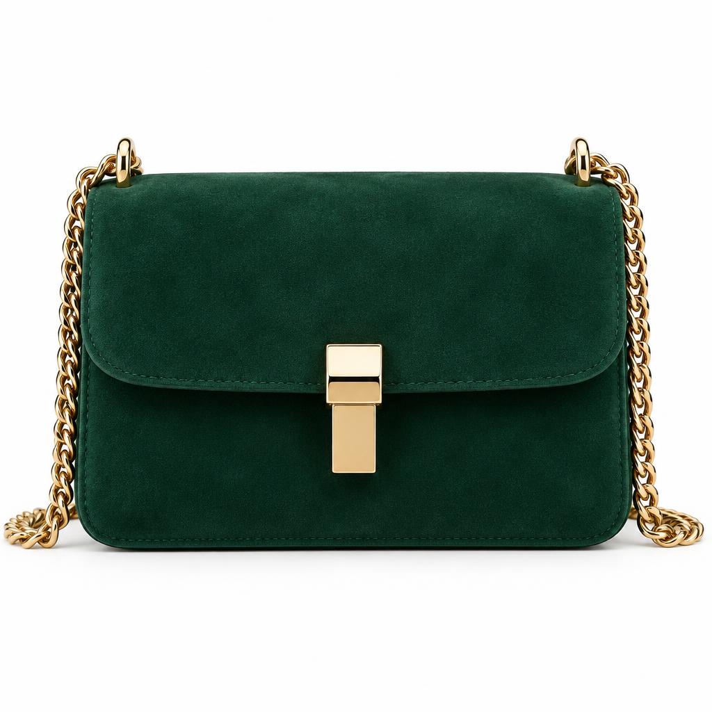 Chain Shoulder Bag — Emerald
