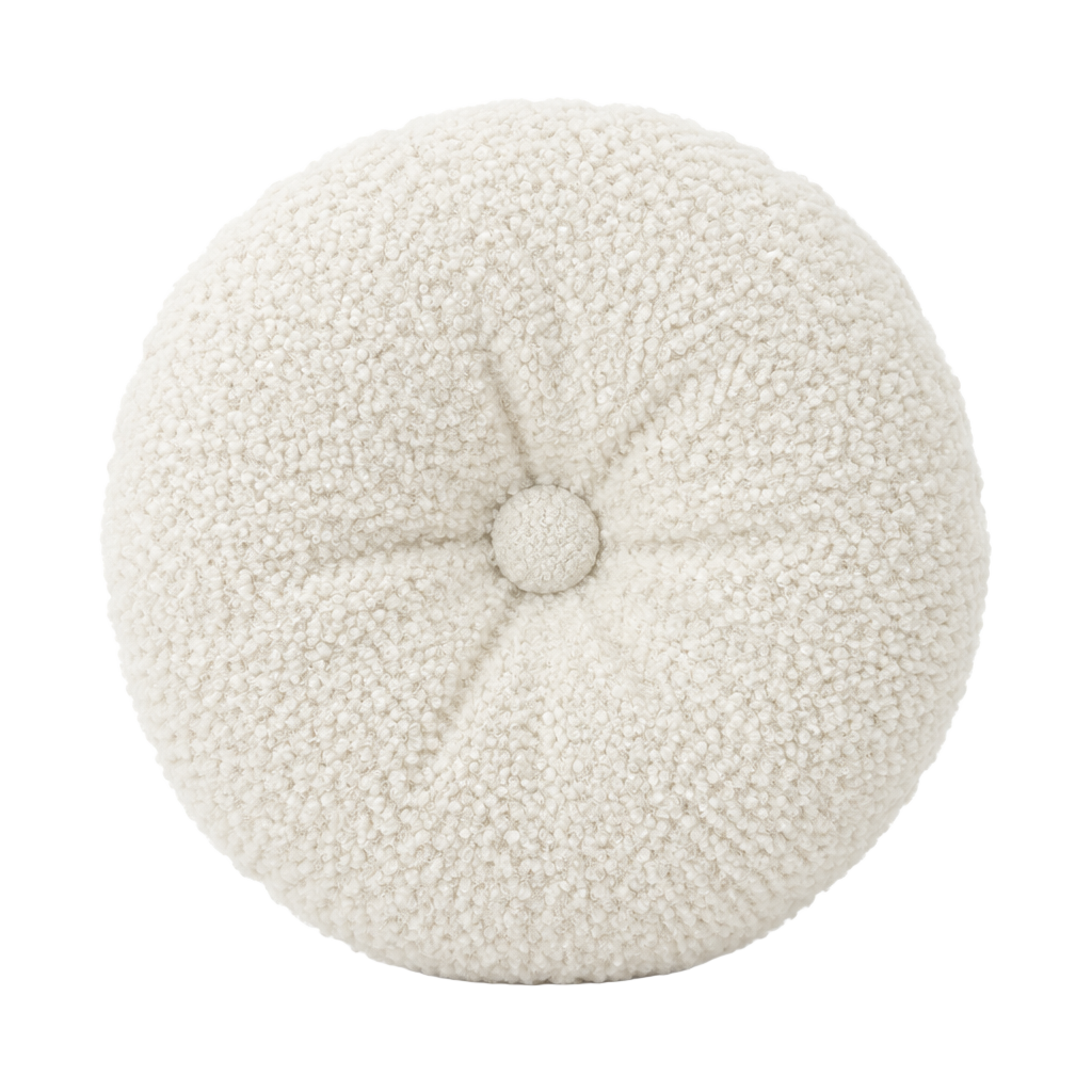 Round Boucle Cushion — Cream