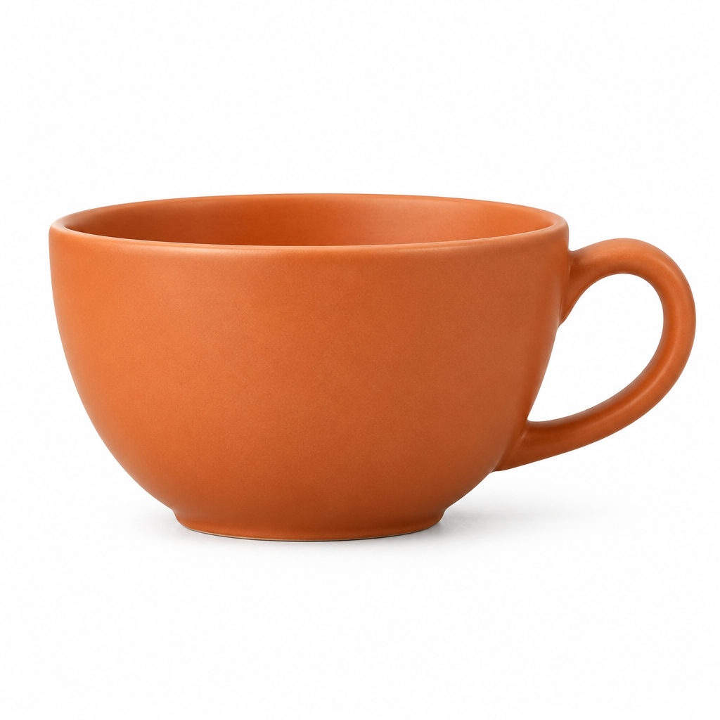 Wide Cappuccino Cup — Terracotta