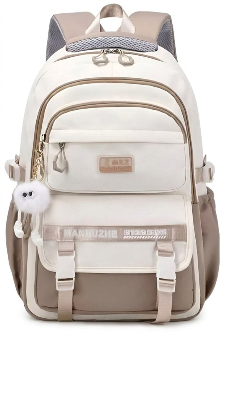 School Backpack — Beige