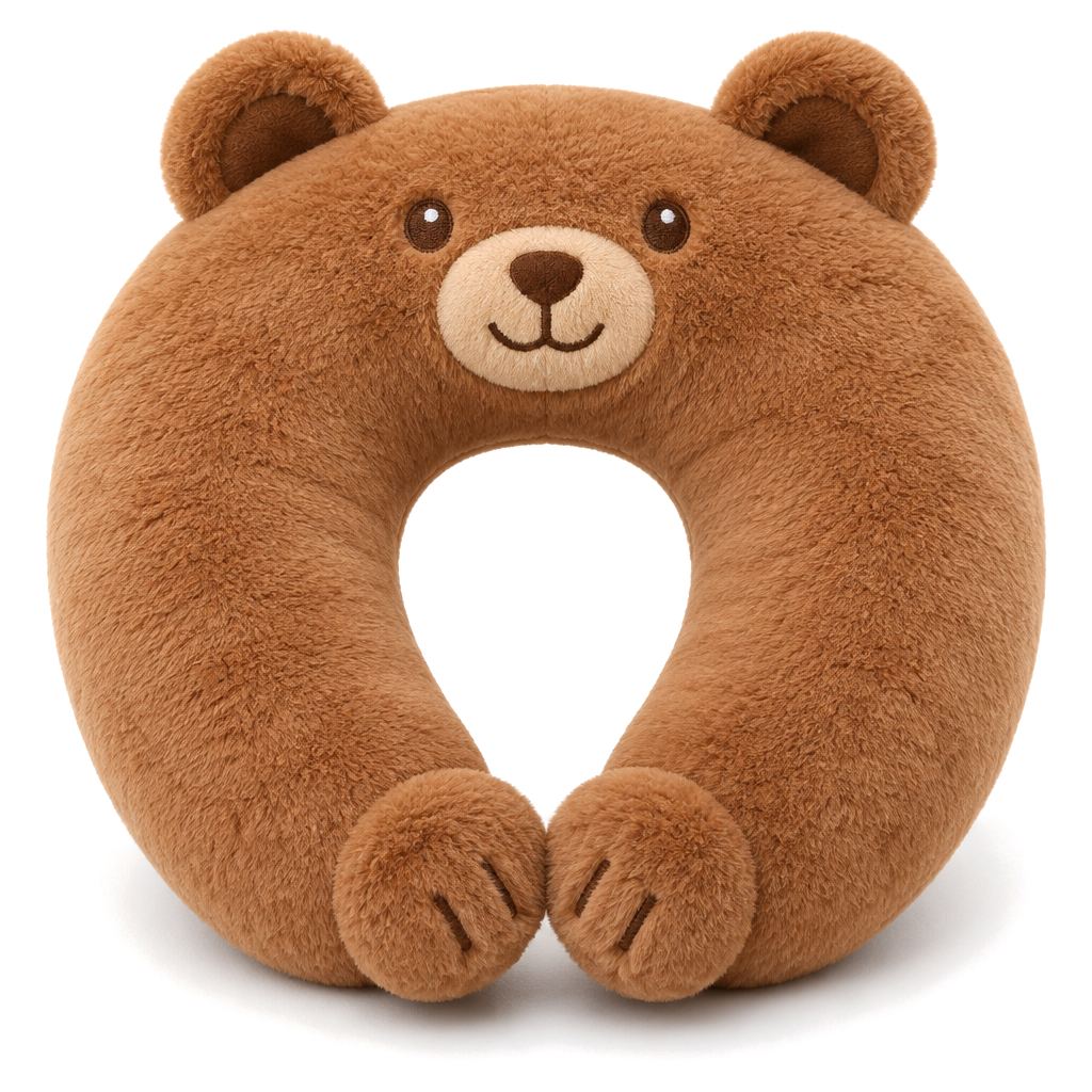 Teddy Bear Neck Pillow — Caramel