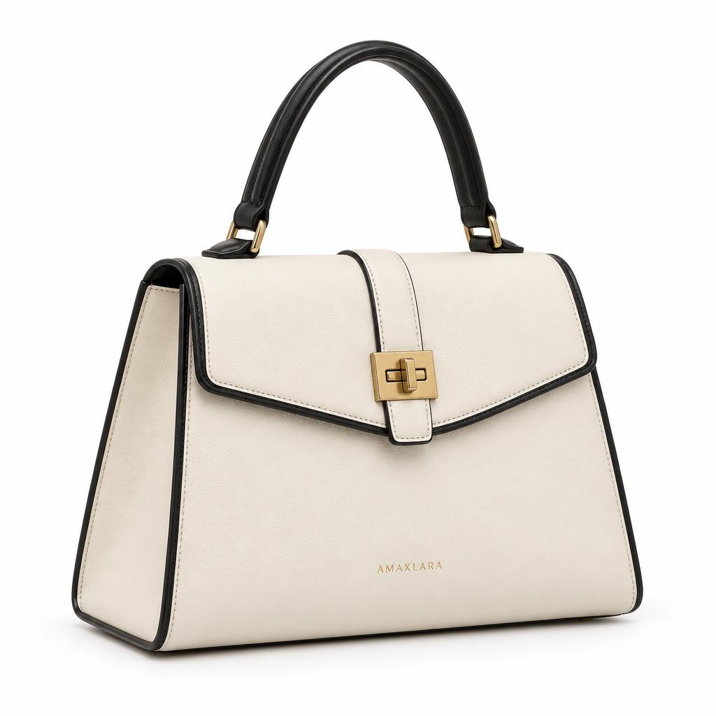 AMAXLARA Structured Satchel — Ivory
